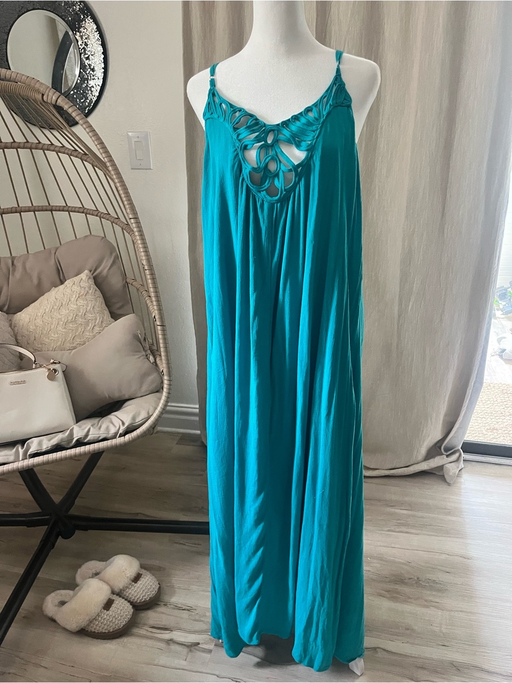 lovestitch Teal Sleeveless Maxi Dress